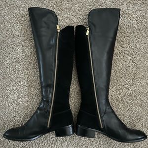 Michael Kors Suede and Leather Tall Black Books